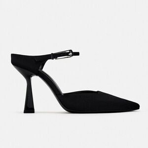 Zara Black Strap Mules